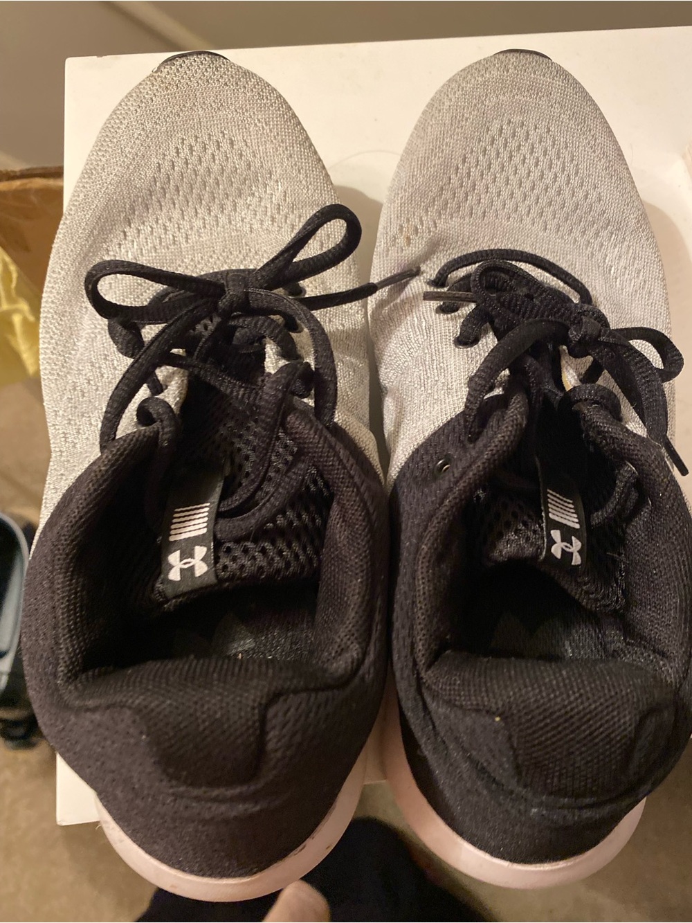 Under Armour Women’s Gray and Black Knit Athletic Sneakers